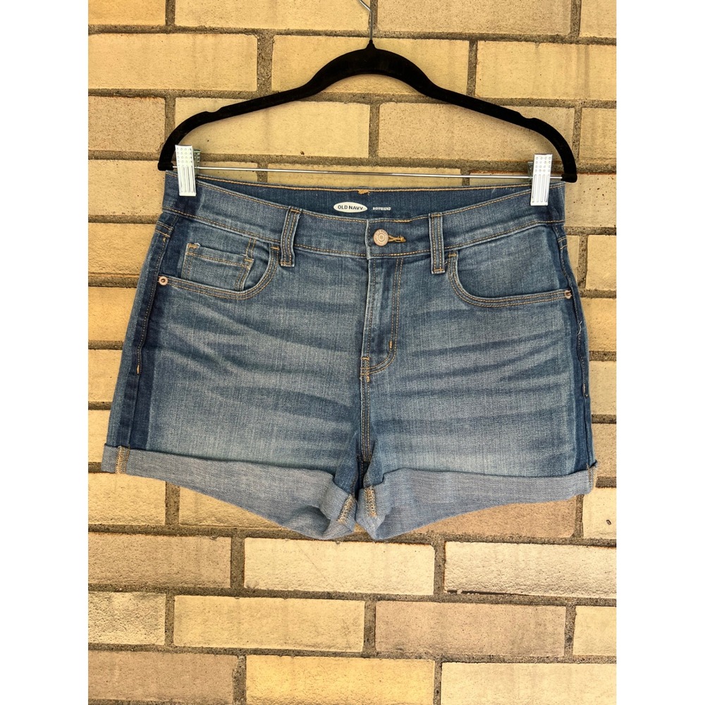 Old Navy Boyfriend Denim Shorts Medium Wash Cuffed Size 6 Small